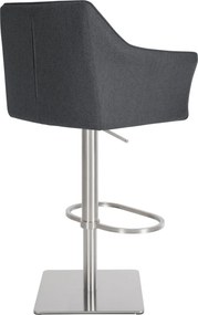Barová stolička Damaso E - filc, nerez rám - Sivá