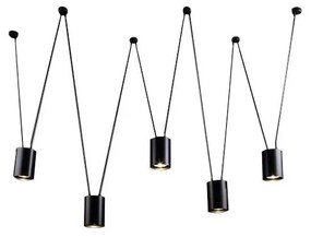 Shilo 9023 - Luster na lanku VIWIN 5xGU10/15W/230V pavúk čierna