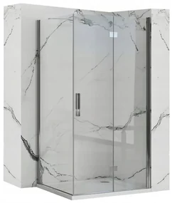 Rea Molier, sprchová kabína 80(dvere) x 90(stena) x 190 cm, 6mm číre sklo, chrómový profil, KPL-K0367
