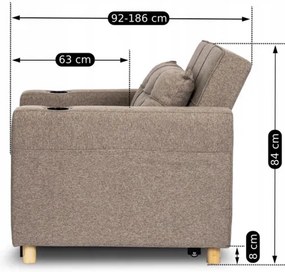 Rozkladacie kreslo JEREMY bežové