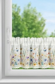 KRÁTKA ZÁCLONA NA PÁSKE ROZALIE 150X30 CM KVETY