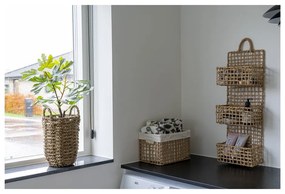 Poschodová kovová polica v prírodnej farbe 25 cm Sines – House Nordic