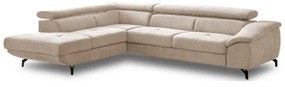 Rozkladacia rohová sedacia súprava BRESCIA v tvare L, ľavé prevedenie, béžová