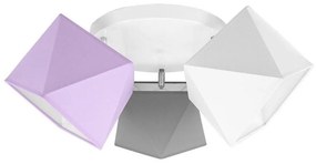 Detské stropné svietidlo Diamond, 3x textilné tienidlo (mix 7 farieb), (výber z 3 farieb konštrukcie - možnosť polohovania), o