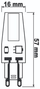 LED žiarovka G9 kapsula 5W = 50W 550lm 3000K Warm 360° LUMILED COB