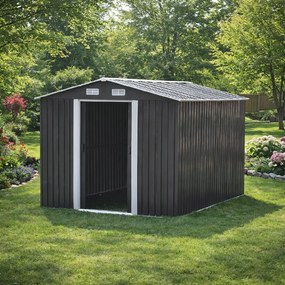 Záhradný domček BestBerg BBSH-1113A / 13,3 m² / 342,5 x 389 x 202 cm / antracitová/biela