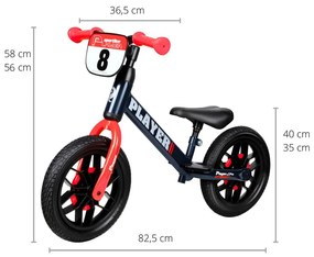 Detský balančný bicykel Qplay Player červené
