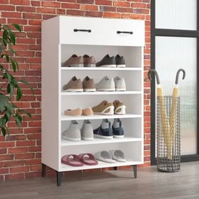 vidaXL Botník biely 60x35x105 cm spracované drevo-