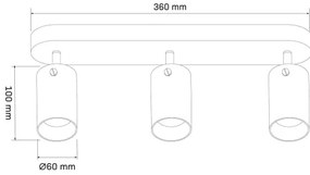 Bodové svietidlo SMOKY 3xGU10/10W/230V čierna
