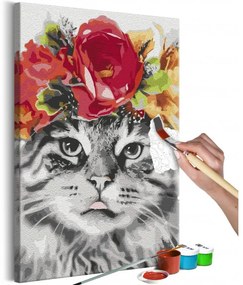 Obraz - maľovaný podľa čísel Cat With Flowers