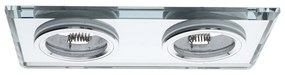 Ecolamp Podhľadové svietidlo Glass Square II, 1x sklenené/strieborné kovové tienidlo, s