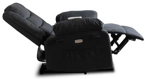 Masážne kreslo AMADEO čierne, ekokoža