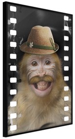 Artgeist Plagát - Monkey In Hat [Poster] Veľkosť: 20x30, Verzia: Čierny rám