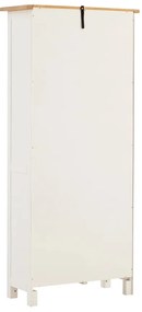 furniture-nabytek.cz - Masívna vysoká skrinka do kúpeľne Capera z borovice a MDF, lakovaná, biela a hnedá – 80×35×180 cm