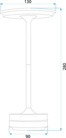 Toolight Toolight, bezdrôtová USB dotyková nočná lampa APP1371-T, čierna matná, OSW-08635