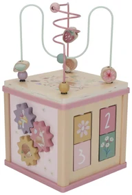 Kocka s aktivitami drevená Fairy Garden
