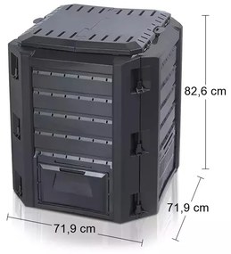 Záhradný kompostér IKL380C 380 l - čierna