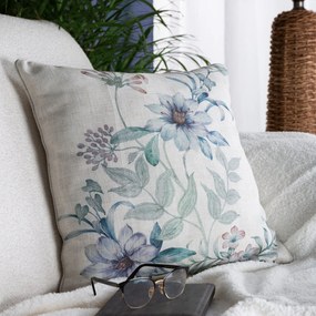 DEKORAČNÁ OBLIEČKA NA VANKÚŠ LEN42 45X45 CM KVETY