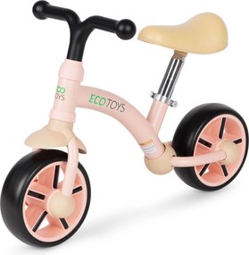 ECOTOYS Detské odrážadlo ECOTOYS, EVA kolesá s blokádou, nastaviteľné sedadlo 33–41 cm, ružové