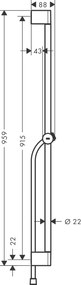 Hansgrohe Unica, Pulsify S sprchová tyč 900 mm so sprchovou hadicou Isiflex 1600 mm, biela matná, HAN-24401700