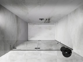 Mexen, Mexen Lunar L Otočné ľavé sprchové dvere 130 cm, transparentné, brúsený nikel - 834L-130-000-97-00-L