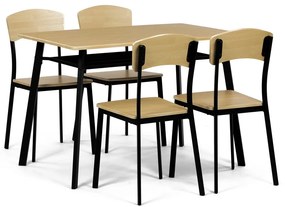 Jedálenský set Industrial so 4 stoličkami, 110 x70 x 76 cm, hnedý