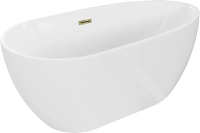 Mexen Eos, voľne stojaca vaňa 170 x 75 cm, biela, zlatý lesklý prepad, 52471707500-50