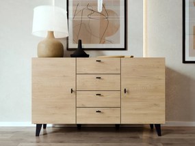 Komoda Cleurion so zásuvkami a dvierkami 150 2D4SZ, Farby: dub cremona