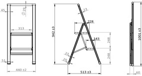 WENKO 601015100 - Stupienky ALU-DESIGN 44x101 cm biela/sivá