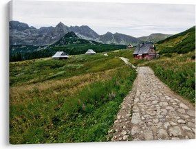Obraz - Horská krajina s domčekmi (70x50 cm)