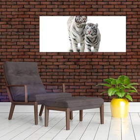 Obraz - Biely tiger (120x50 cm)