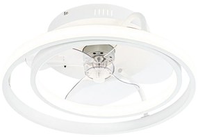Stropný ventilátor biely 46,5 cm vrátane LED s diaľkovým ovládaním - Kees
