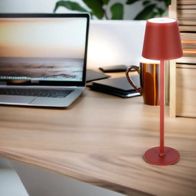 JU Stolná lampa 11 x 37 cm, červená