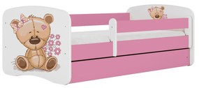 Letoss Detská posteľ BABY DREAMS 140/70- Macko III Ružová Bez matraca Bez uložného priestoru