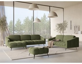 Zelená zamatová rohová pohovka (ľavý roh) Nalu – Makamii