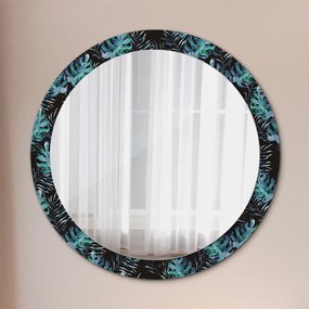 Okrúhle ozdobné zrkadlo Exotické listy fi 90 cm