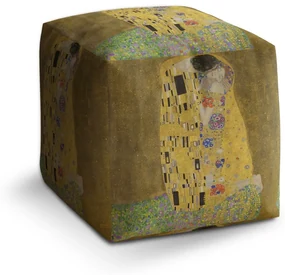 Sablio Taburet Cube Bozk - Gustav Klimt: 40x40x40 cm