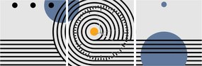 Obraz - Minimalistická abstrakcia N⁰1 (s hodinami) (90x30 cm)