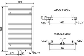 Mexen Pluton vykurovacie teleso 800 x 500 mm, 405 W, čierna, W106-0800-500-00-70