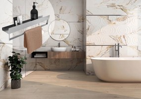 Rea Rea, kúpeľňová polica 45cm, SF01, brúsená oceľ, REA-47000