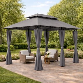 Záhradný Altánok Pavilón TOPAS 4x3m - svetlo sivá