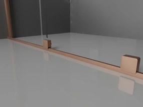 Mexen Velar Duo, sprchový kút s posuvnými dverami 100(dvere) x 90(dvere) cm, 8mm číre sklo, medená matná profil, 871-100-090-02-65