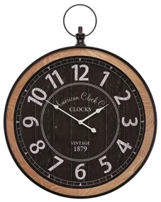 Autronic - Hodiny nástěnné - styl kapesních hodinek, kovové, 58 cm - HW4009