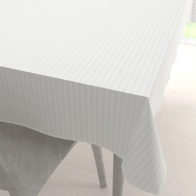 Biante Damaškový obdĺžnikový obrus Atlas Grádl DM-010 Biely - pásiky 1 cm 120x200 cm