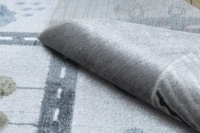 Koberec BONO 726 uličky / mesto, svetlosivý / krémový, kruh
