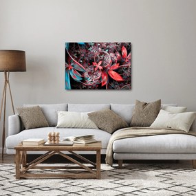 Abstraktný obraz exotických kvetov (70x50 cm)