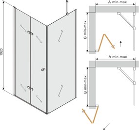 Sprchovací kút maxmax LIMA - 90x70 cm