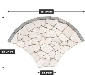 Mozaika z prírodného kameňa, vejár, béžová, 0,98 m2