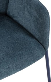 Modré čalúnené jedálenské kreslá v súprave 2 ks Aslin – MOME