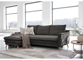 Tmavosivá rozkladacia rohová pohovka (ľavý roh) Charming Charlie – Miuform